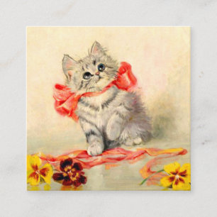 Kitten mit einem roten Band Begleitkarte