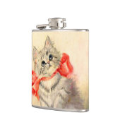 Kitten mit einem roten Band Flachmann (Links)