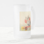 Kitten mit einem roten Band Mattglas Bierglas (VorderseiteRechts)