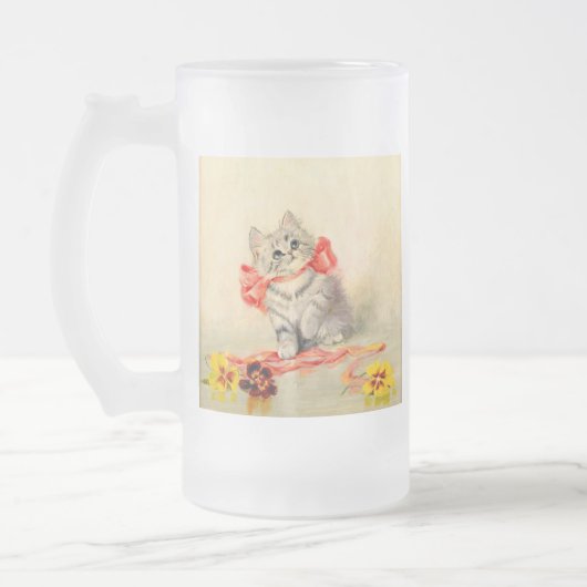 Kitten mit einem roten Band Mattglas Bierglas (Links)