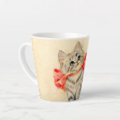 Kitten mit einem roten Band Milchtasse (Linke Ecke)