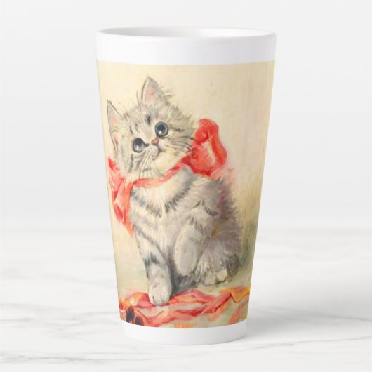 Kitten mit einem roten Band Milchtasse (Vorderseite)