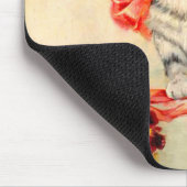 Kitten mit einem roten Band Mousepad (Ecke)