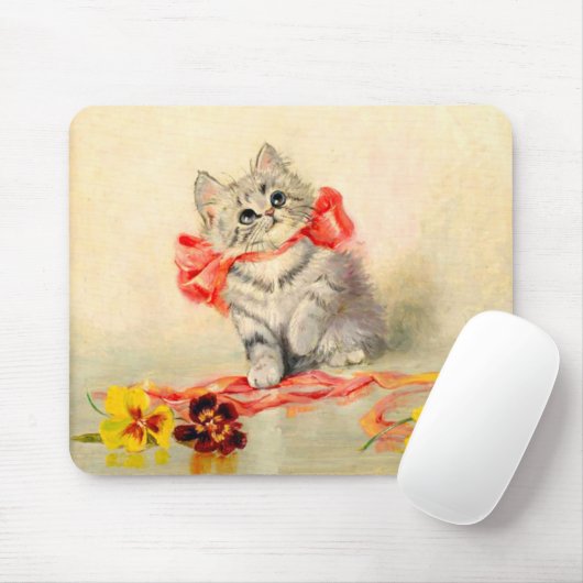 Kitten mit einem roten Band Mousepad (Mit Mouse)