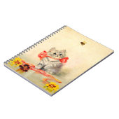 Kitten mit einem roten Band Notizblock (Linke Seite)