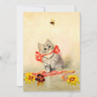 Kitten mit einem roten Band
