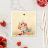 Kitten mit einem roten Band Serviette (Beispiel)