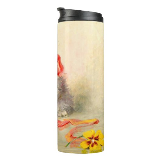 Kitten mit einem roten Band Thermosbecher (Nach rechts gedreht)