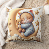 Kitten mit einem Teddy Bär, Sammlung von Natasha U Kissen (Decke)