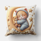 Kitten mit einem Teddy Bär, Sammlung von Natasha U Kissen (Rückseite)