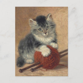 Kitten mit einer Wolle CC0194 Ronner-Knip Postkarte