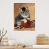 Kitten mit einer Wolle CC1172 Ronner-Knip Poster (Küche)