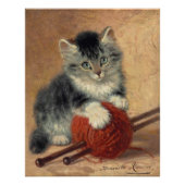 Kitten mit einer Wolle CC1174 Ronner-Knip Poster (Vorderseite)