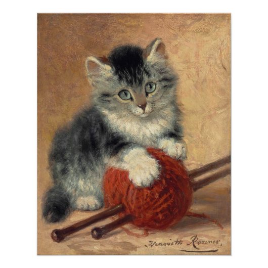 Kitten mit einer Wolle CC1174 Ronner-Knip Poster (Vorderseite)