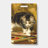 Kitten mit Farbe und Pinsel Ausweis (Rückseite)