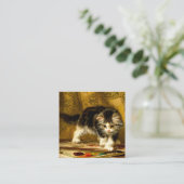 Kitten mit Farbe und Pinsel Begleitkarte (Stehend Vorderseite)
