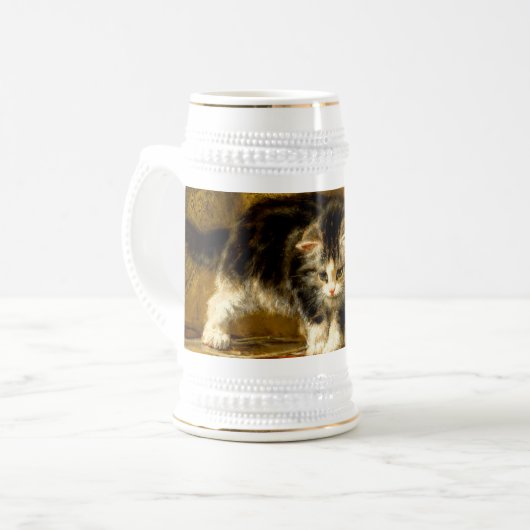 Kitten mit Farbe und Pinsel Bierglas (Vorderseite Links)