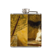 Kitten mit Farbe und Pinsel Flachmann (Rückseite)