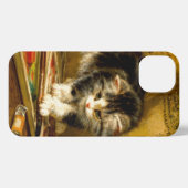 Kitten mit Farbe und Pinsel iPhone Hülle (Rückseite (Horizontal))