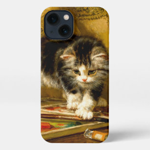 Kitten mit Farbe und Pinsel iPhone 13 Hülle