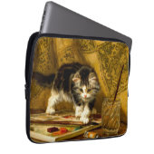 Kitten mit Farbe und Pinsel Laptopschutzhülle (Vorne Rechts)