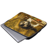 Kitten mit Farbe und Pinsel Laptopschutzhülle (Vorne Knopf)