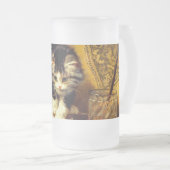 Kitten mit Farbe und Pinsel Mattglas Bierglas (VorderseiteRechts)