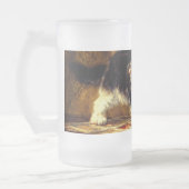 Kitten mit Farbe und Pinsel Mattglas Bierglas (Links)