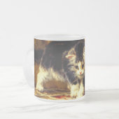 Kitten mit Farbe und Pinsel Mattglastasse (Vorderseite Links)