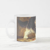 Kitten mit Farbe und Pinsel Mattglastasse (Links)