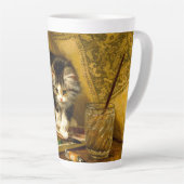 Kitten mit Farbe und Pinsel Milchtasse (Rechte Ecke)
