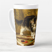 Kitten mit Farbe und Pinsel Milchtasse (Linke Ecke)