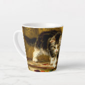 Kitten mit Farbe und Pinsel Milchtasse (Linke Ecke)