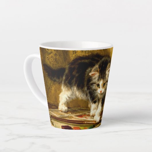 Kitten mit Farbe und Pinsel Milchtasse (Linke Ecke)