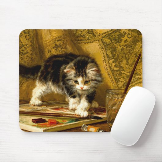 Kitten mit Farbe und Pinsel Mousepad (Mit Mouse)