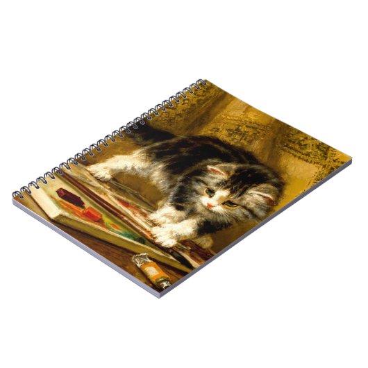 Kitten mit Farbe und Pinsel Notizblock (Linke Seite)