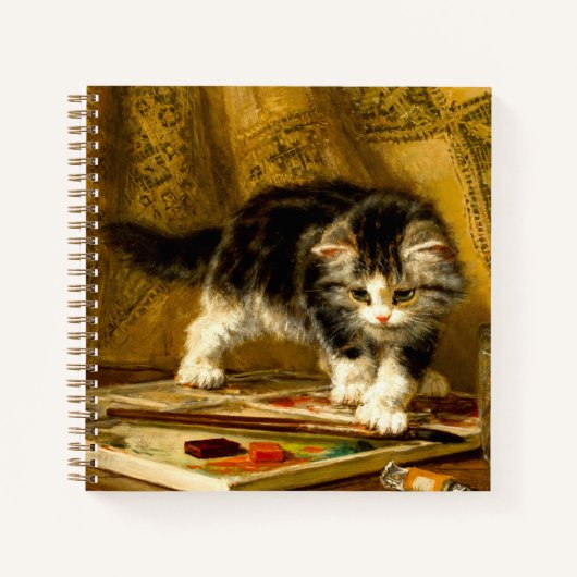 Kitten mit Farbe und Pinsel Notizblock (Vorderseite)