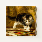 Kitten mit Farbe und Pinsel Notizblock (Rückseite)