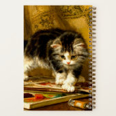 Kitten mit Farbe und Pinsel Notizblock (Rückseite)