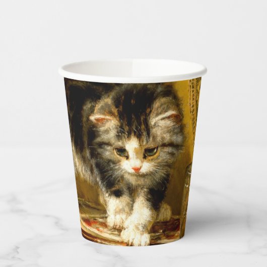 Kitten mit Farbe und Pinsel Pappbecher (Links)