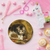Kitten mit Farbe und Pinsel Pappteller (Party)