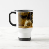 Kitten mit Farbe und Pinsel Reisebecher (Links)