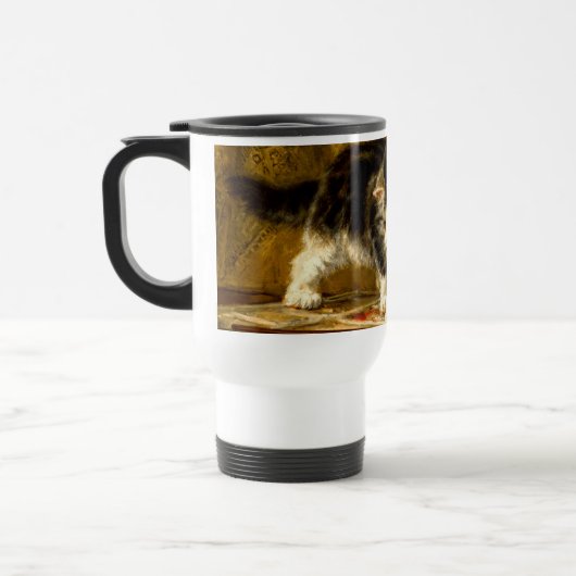 Kitten mit Farbe und Pinsel Reisebecher (Links)