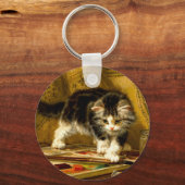 Kitten mit Farbe und Pinsel Schlüsselanhänger (Vorderseite)