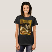Kitten mit Farbe und Pinsel T-Shirt (Vorne ganz)