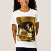 Kitten mit Farbe und Pinsel T-Shirt (Vorderseite)