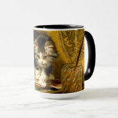 Kitten mit Farbe und Pinsel Tasse (VorderseiteRechts)