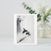 Kitten mit Feather, Imao Keinen Postkarte (Stehend Vorderseite)