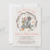 Kitten mit Mommy and Daddy Baby Shower Invites Einladung (Vorderseite)
