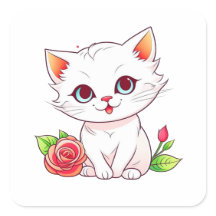 Kitten mit Rote Rose